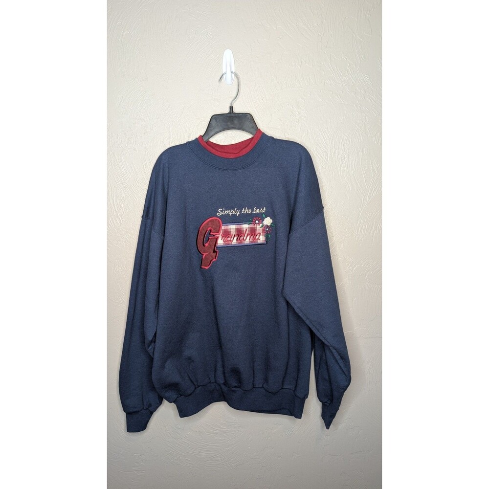 VTG M&C Sportswear Womens Large 90's Grandma Core Pullover Crewneck Sweatshirt